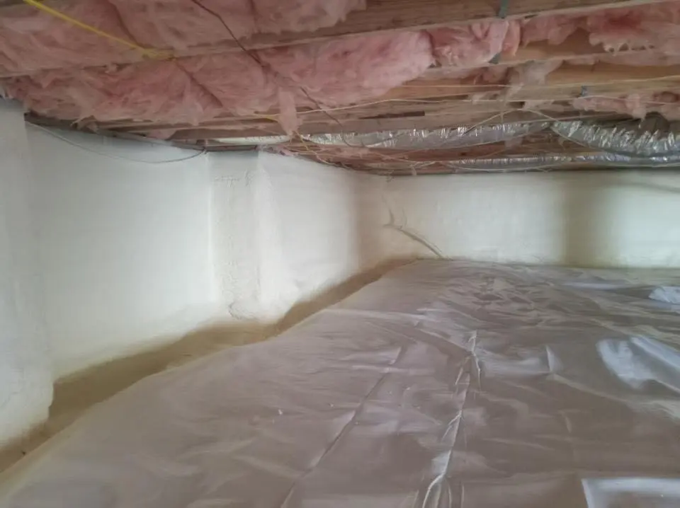 Crawl space encapsulation with closed-cell spray foam for Spray Foam Roofing in New Hempstead